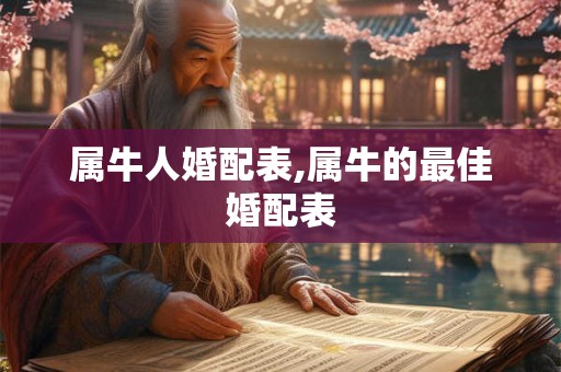 属牛人婚配表,属牛的最佳婚配表