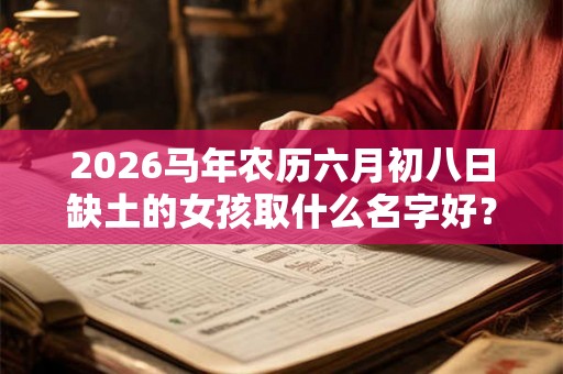 2026马年农历六月初八日缺土的女孩取什么名字好？