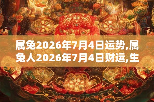 属兔2026年7月4日运势,属兔人2026年7月4日财运,生肖兔2026年7月4日运势 属兔2026年7月4日运势,属兔人2026年7月4日财运,生肖兔2026年7月4日运势