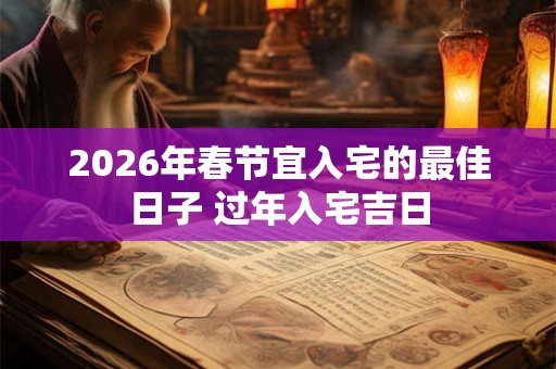 2026年春节宜入宅的最佳日子 过年入宅吉日 2026年春节宜入宅的最佳日子 过年入宅吉日