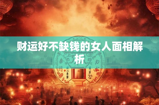 财运好不缺钱的女人面相解析