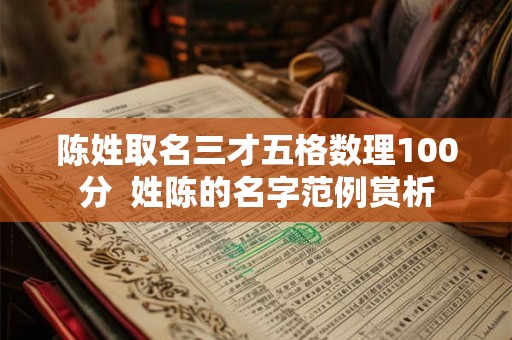 陈姓取名三才五格数理100分 姓陈的名字范例赏析 陈姓取名三才五格数理100分 姓陈的名字范例赏析