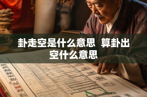 卦走空是什么意思  算卦出空什么意思