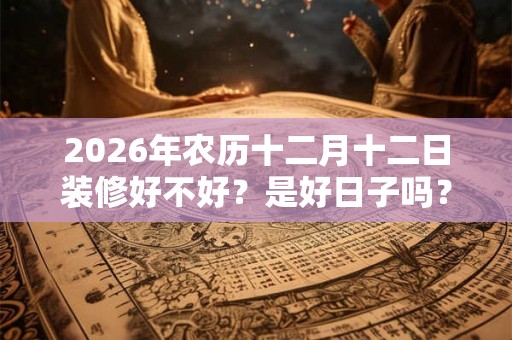 2026年农历十二月十二日装修好不好？是好日子吗？