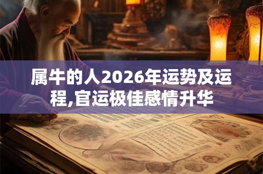 属牛的人2026年运势及运程,官运极佳感情升华