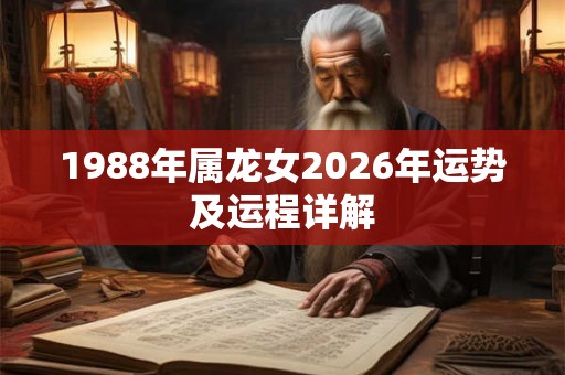 1988年属龙女2026年运势及运程详解