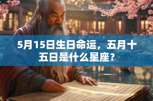 5月15日生日命运，五月十五日是什么星座？