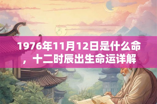 1976年11月12日是什么命,十二时辰出生命运详解 1976年11月12日是什么命,十二时辰出生命运详解