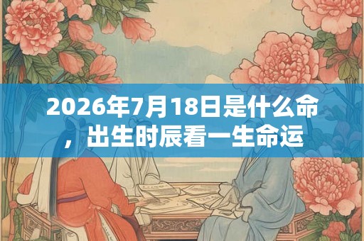 2026年7月18日是什么命，出生时辰看一生命运