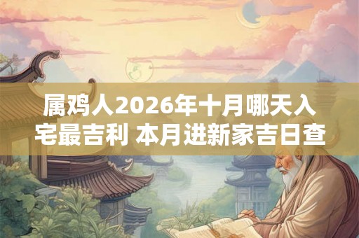 属鸡人2026年十月哪天入宅最吉利 本月进新家吉日查询
