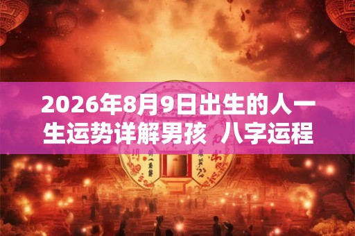 2026年8月9日出生的人一生运势详解男孩  八字运程如何