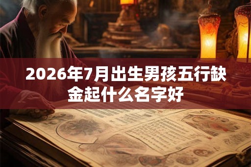 2026年7月出生男孩五行缺金起什么名字好