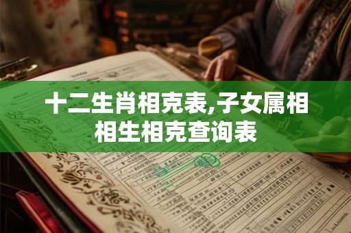 十二生肖相克表,子女属相相生相克查询表
