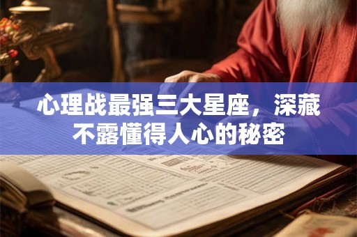 心理战最强三大星座，深藏不露懂得人心的秘密
