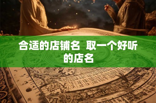 合适的店铺名  取一个好听的店名