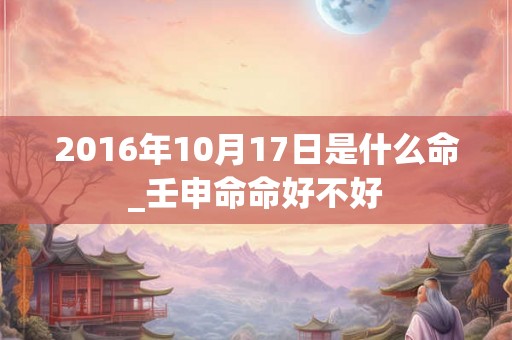 2016年10月17日是什么命_壬申命命好不好