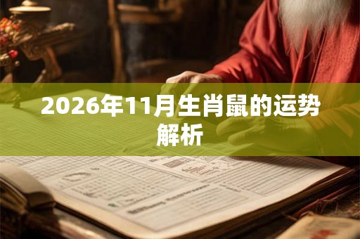 2026年11月生肖鼠的运势解析 2026年11月生肖鼠的运势解析