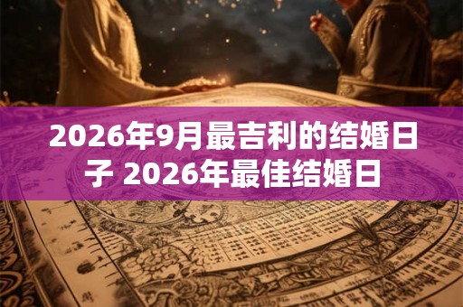 2026年9月最吉利的结婚日子 2026年最佳结婚日