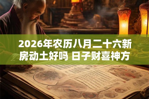 2026年农历八月二十六新房动土好吗 日子财喜神方位