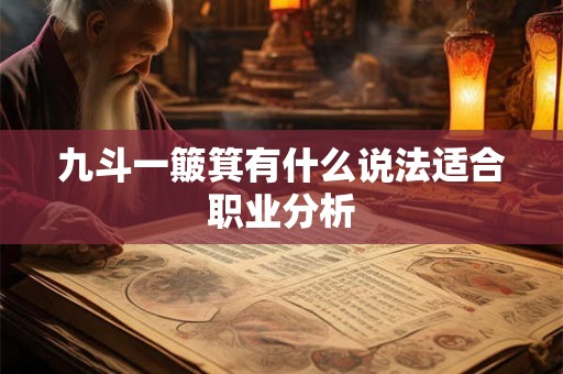 九斗一簸箕有什么说法适合职业分析