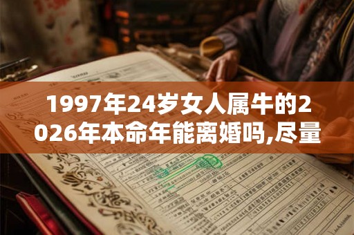 1997年24岁女人属牛的2026年本命年能离婚吗,尽量坚守情感 1997年24岁女人属牛的2026年本命年能离婚吗,尽量坚守情感