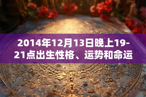 2014年12月13日晚上19-21点出生性格、运势和命运
