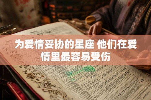 为爱情妥协的星座 他们在爱情里最容易受伤