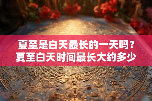 夏至是白天最长的一天吗？夏至白天时间最长大约多少小时？