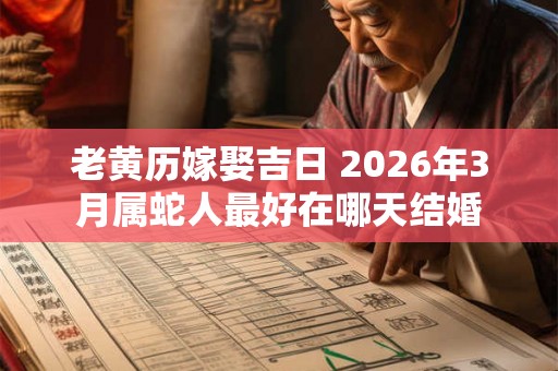 老黄历嫁娶吉日 2026年3月属蛇人最好在哪天结婚