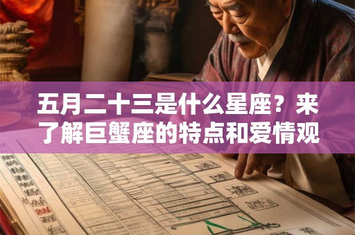 五月二十三是什么星座?来了解巨蟹座的特点和爱情观吧! 五月二十三是什么星座?来了解巨蟹座的特点和爱情观吧!