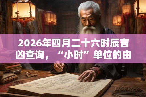 2026年四月二十六时辰吉凶查询，“小时”单位的由来