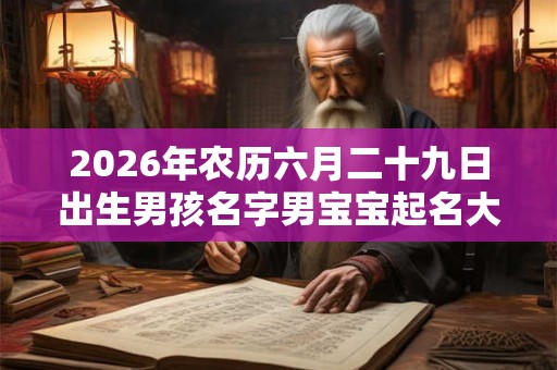 2026年农历六月二十九日出生男孩名字男宝宝起名大全