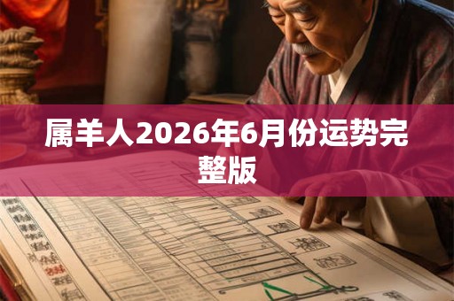 属羊人2026年6月份运势完整版