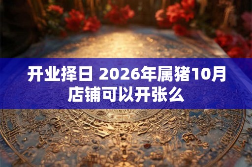 开业择日 2026年属猪10月店铺可以开张么