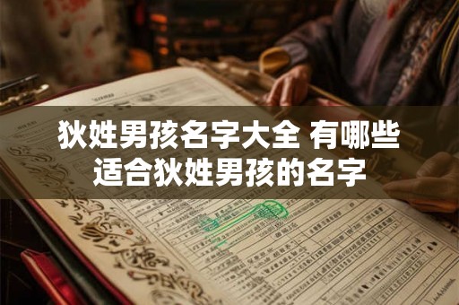狄姓男孩名字大全 有哪些适合狄姓男孩的名字
