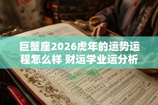 巨蟹座2026虎年的运势运程怎么样 财运学业运分析
