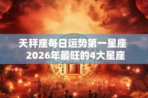 天秤座每日运势第一星座  2026年最旺的4大星座