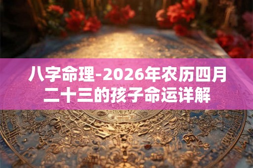 八字命理-2026年农历四月二十三的孩子命运详解 八字命理-2026年农历四月二十三的孩子命运详解