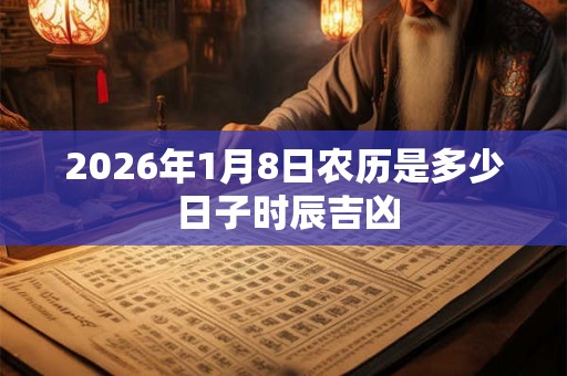 2026年1月8日农历是多少 日子时辰吉凶