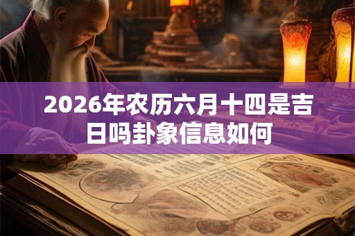 2026年农历六月十四是吉日吗卦象信息如何