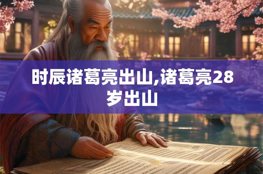 时辰诸葛亮出山,诸葛亮28岁出山