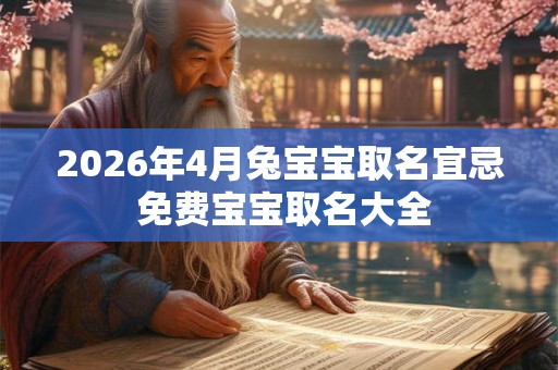2026年4月兔宝宝取名宜忌 免费宝宝取名大全