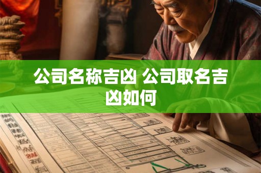 公司名称吉凶 公司取名吉凶如何