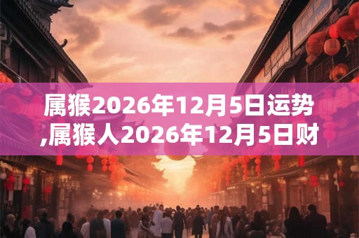 属猴2026年12月5日运势,属猴人2026年12月5日财运,生肖猴2026年12月5日运势