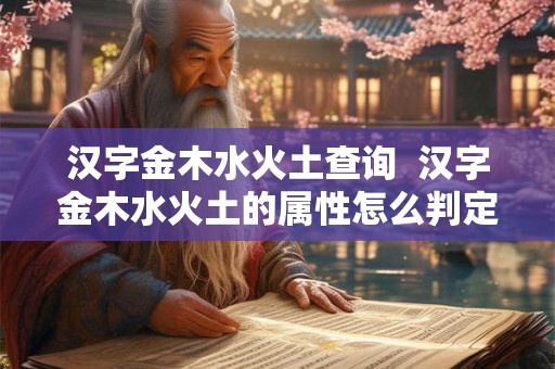 汉字金木水火土查询  汉字金木水火土的属性怎么判定