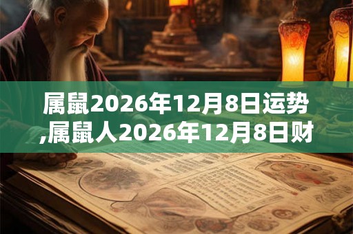 属鼠2026年12月8日运势,属鼠人2026年12月8日财运,生肖鼠2026年12月8日运势