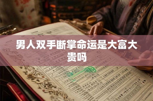 男人双手断掌命运是大富大贵吗