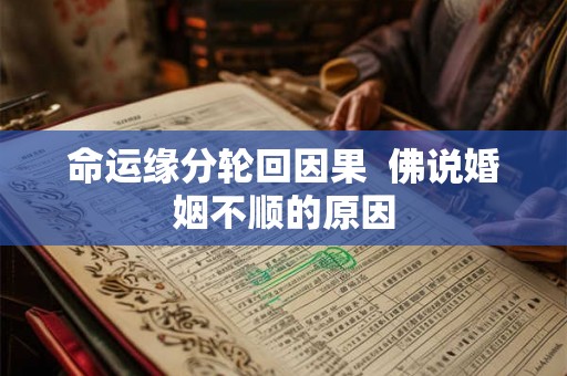 命运缘分轮回因果 佛说婚姻不顺的原因 命运缘分轮回因果 佛说婚姻不顺的原因