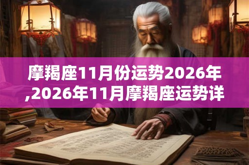 摩羯座11月份运势2026年,2026年11月摩羯座运势详解 摩羯座11月份运势2026年,2026年11月摩羯座运势详解