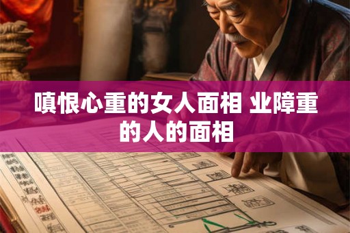 嗔恨心重的女人面相 业障重的人的面相